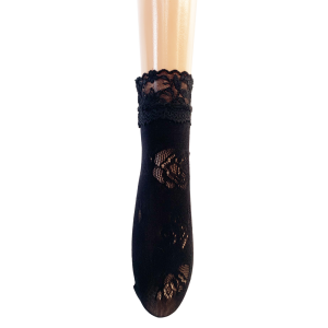 复古玫瑰花纹蕾丝袜